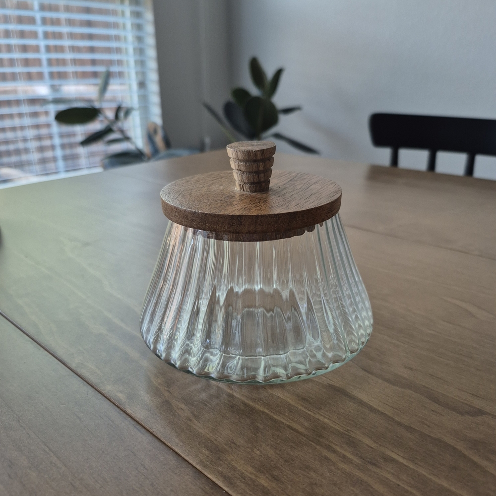 Glass Jar with Wooden Lid